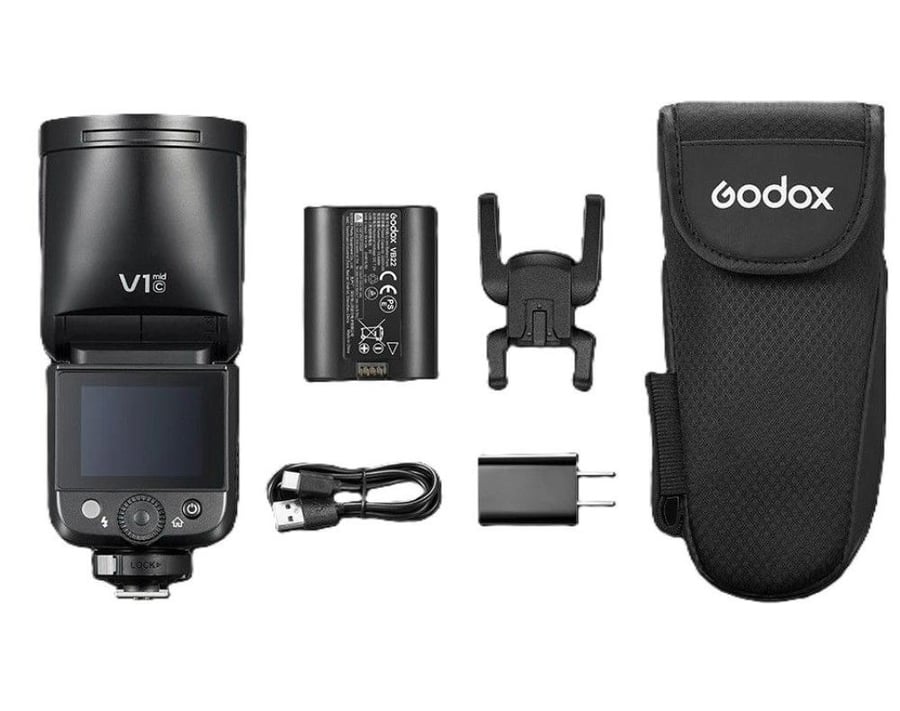 Godox V1-MID-C Compact Round Head Touchscreen Flash for Canon