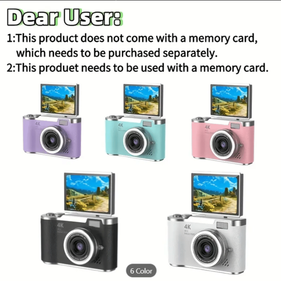 Compact 4K Ultra HD Digital Camera for Students - Versatile(Purple Color)