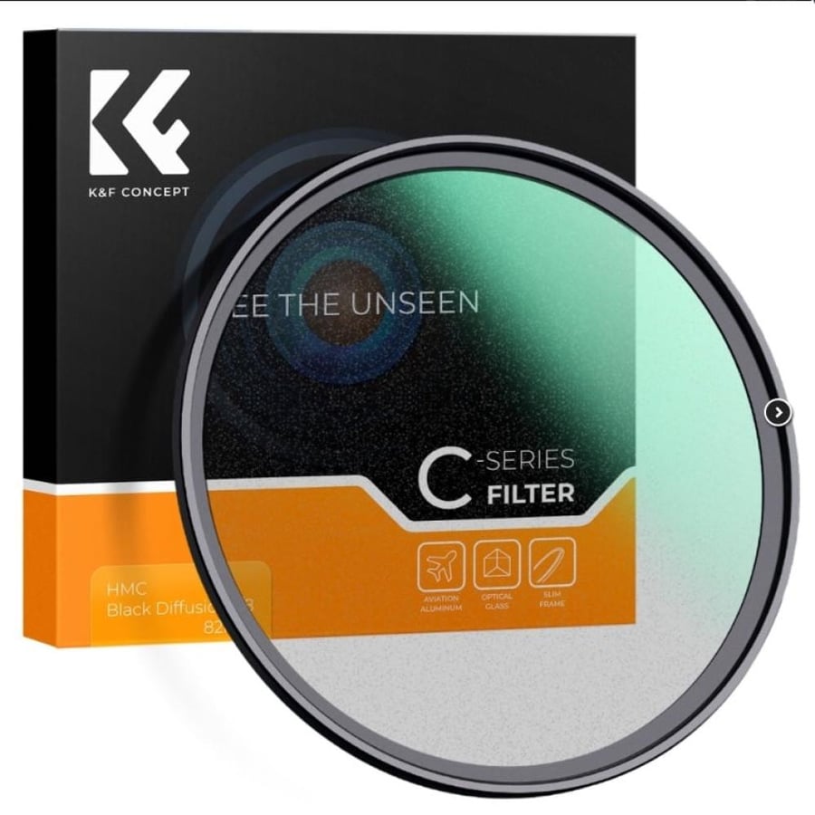 K&F Concept 77MM C Series Black Mist Filter 1/8, Ultra-thin multilayer Green Coating