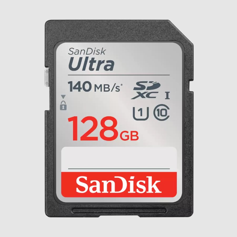 SanDisk SDSDUNB-128G-GN6IN 128GB Ultra SDXC UHS-I Memory Card - Up to 140MB/s, C10, U1, Full HD, SD Card
