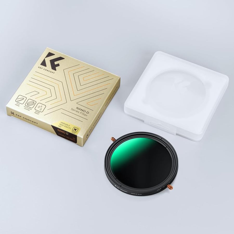 K&F Concept 77MM Multi-functional CPL+Variable ND2-32 Filters,Ultra-thin, HD,With toggle and a vacuum cleaning cloth, green coated, NANO-D series