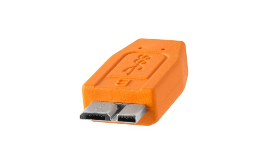 TetherPro USB 3.0 male to Micro-B, 15, Hi-Visibility Orange