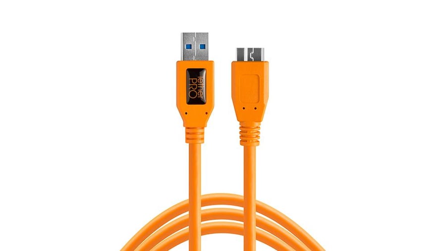 TetherPro USB 3.0 male to Micro-B, 15, Hi-Visibility Orange