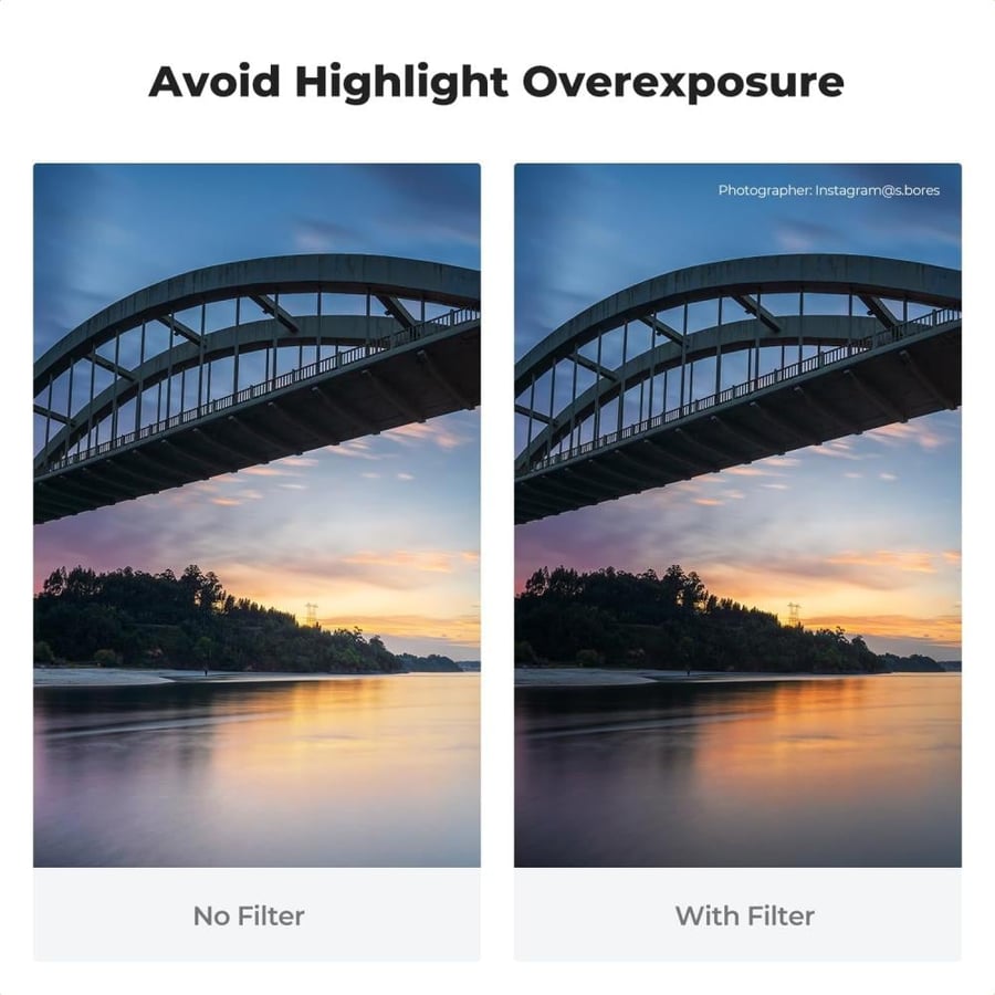 K&F Concept 77MM Nano-X Soft Graduated ND8 Filter, HD, Waterproof, Anti Scratch, Blue Coated