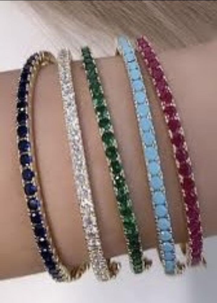 طقم ناعم أساور مع خاتم ملونه مطلية ذهب