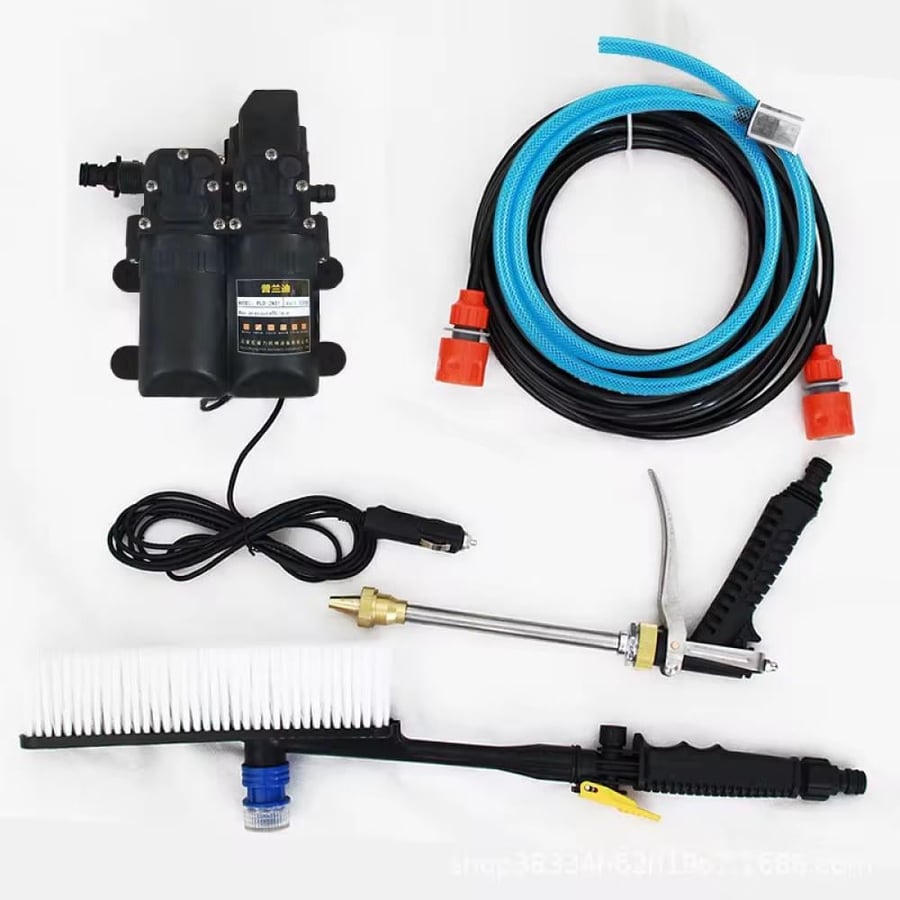 Car washing pump from car or house electricity - 2 motors