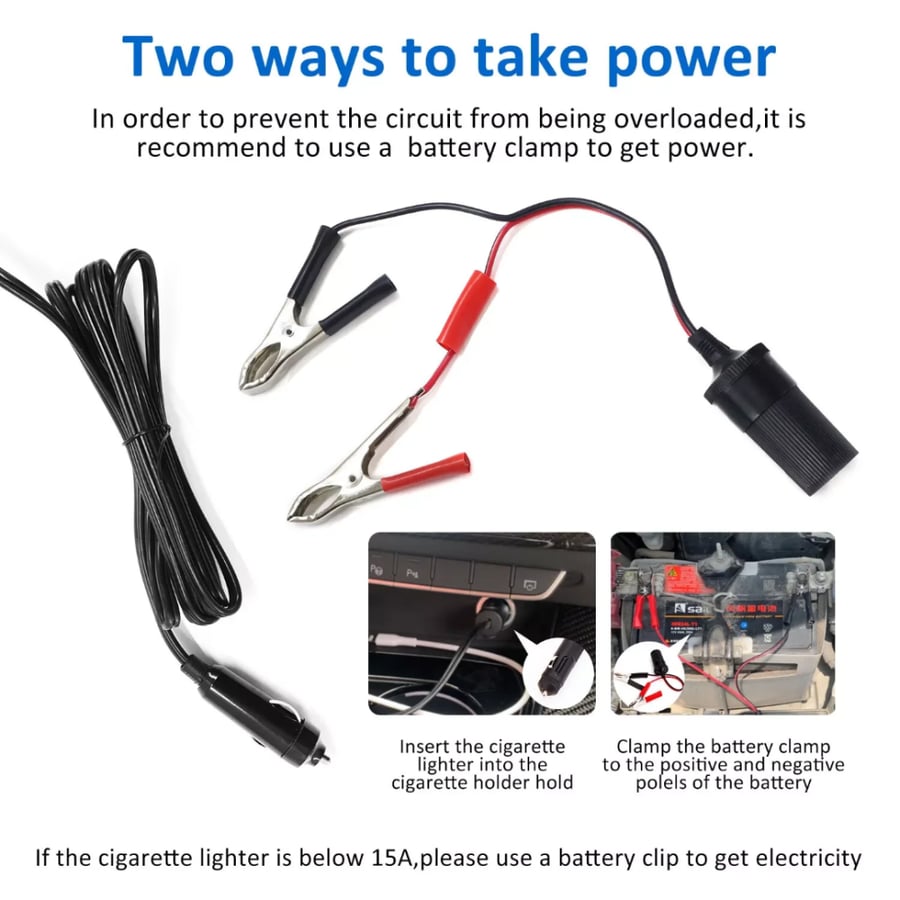 ماطور هوا منفاخ إطارات سيارة احترافي 12V مزدوج الأسطوانة مع حقيبة وعدة إصلاح الكفرات