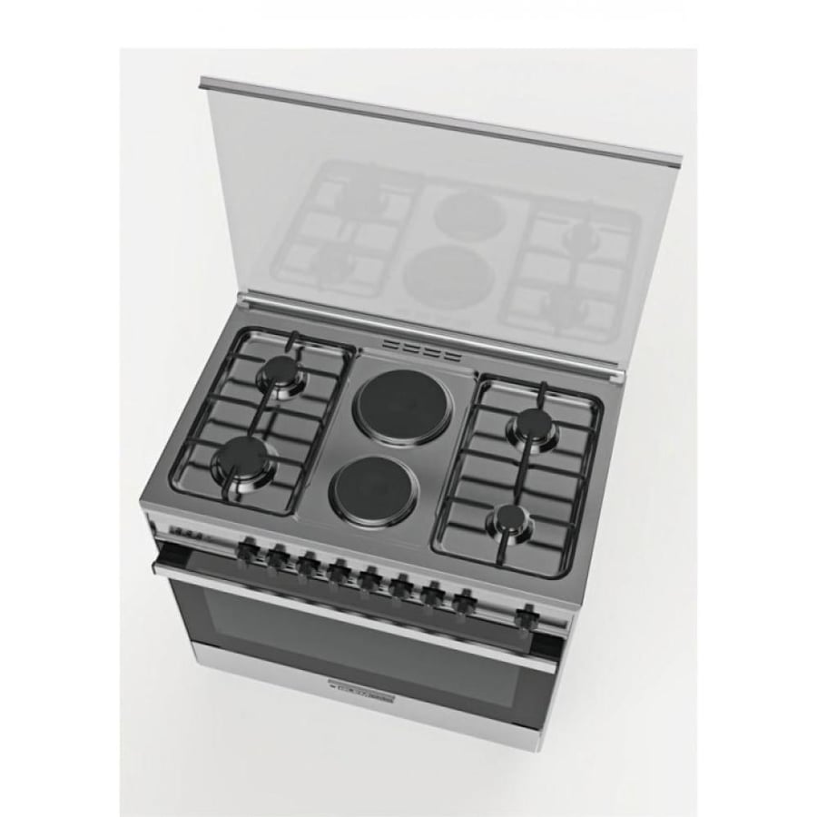 Glim Gas Oven Gas and Electricity 6 Burners - 134 liters - 60x90 cm - Silver - SE966GIFSMF