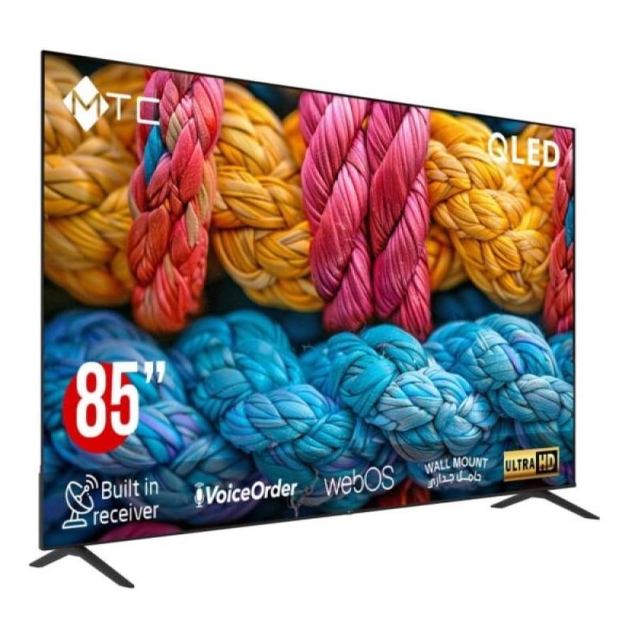 ام تي سي شاشة - 85 بوصة - Smart QLED - نظام تشغيل WebOS - ماجيك ريموت - QMT85UH800WOS