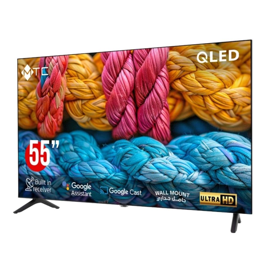 ام تي سي شاشة سمارت 55 بوصة - QLED - 4K UHD - نظام تشغيل Google TV - موديل QMT55UH700GO