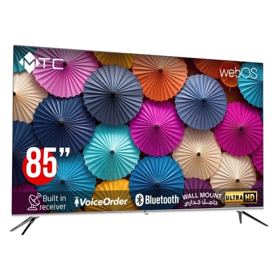 ام تي سي شاشة 85 بوصة سمارت - WebOS - ماجيك ريموت - دقة UHD - موديل MT85UH200WVWOS