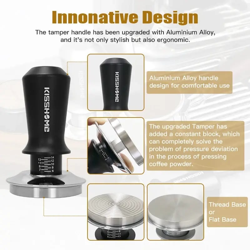 Coffee Tamper Constant Pressure Double Spring 51mm 53mm 58mm Espresso Distributor For Delonghi Breville Accessories Barista Tool