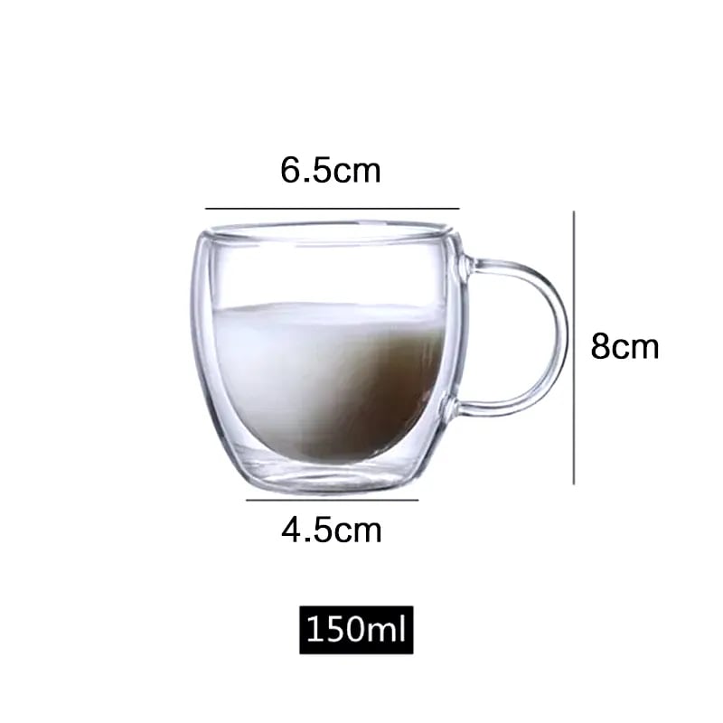 Double Bottom Wall Glass Coffee Cup Whiskey Tea Thermal Heat Resistant Cocktail Vodka Shot Wine Mug Drinkware Tumbler Set