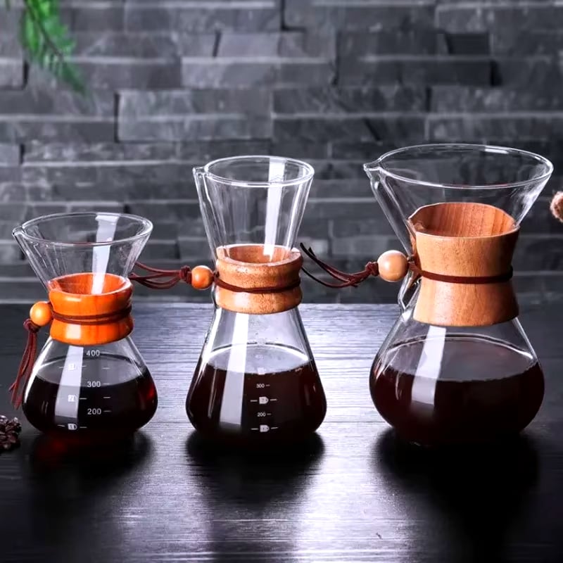 Hand Brewed Coffee Sharing Pot Filter Screen Glass Coffee Filter Cup Coffee Pot Set Drip Small Household Glass Pot 400-800ml