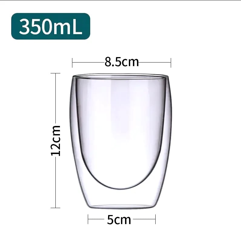 Double Bottom Wall Glass Coffee Cup Whiskey Tea Thermal Heat Resistant Cocktail Vodka Shot Wine Mug Drinkware Tumbler Set