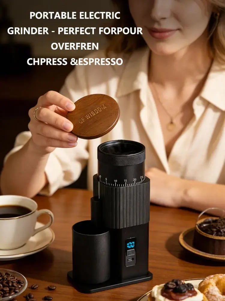 Portable Electric Coffee Grinder, USB Rechargeable Bean Grinder, Burr Grinder for Home Kitchen, Christmas Gift
