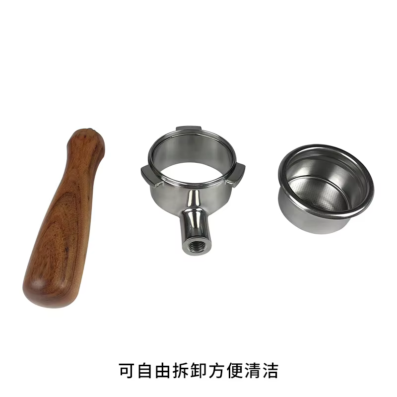 مقبض فلتر إسبريسو بدون قاع 54 مم مع مقبض خشبي لآلات بريفيل Breville BES870/875/878/880 - ستانلس ستيل عالي الجودة