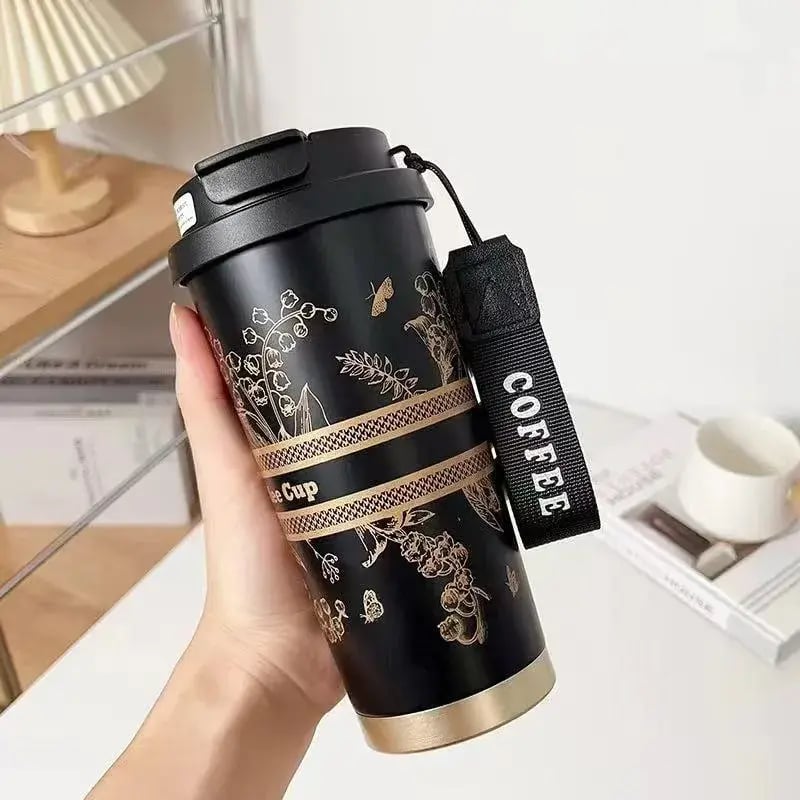 Personalised Thermo Cafe Coffee Mug Car Thermos Mug Stainless Steel Travel Thermo Cup for Tea Water Coffee 530ml