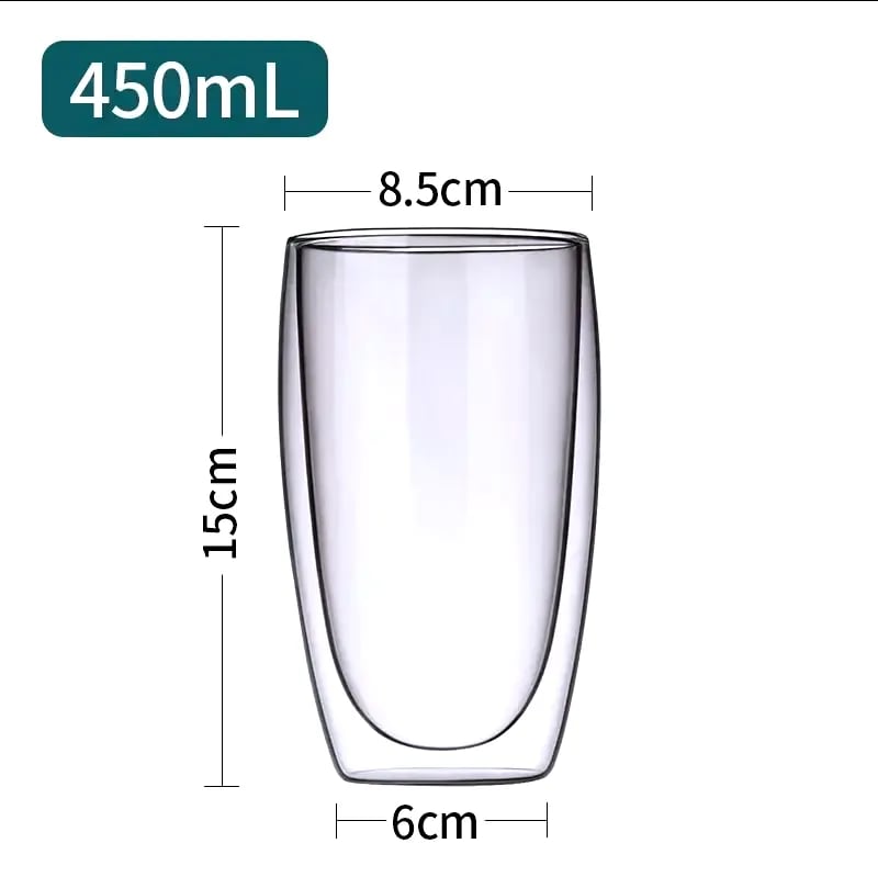Double Bottom Wall Glass Coffee Cup Whiskey Tea Thermal Heat Resistant Cocktail Vodka Shot Wine Mug Drinkware Tumbler Set