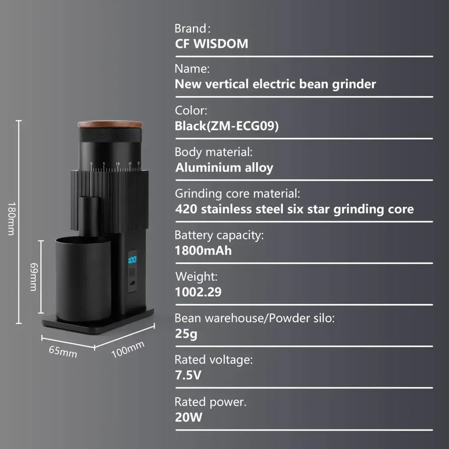 Portable Electric Coffee Grinder, USB Rechargeable Bean Grinder, Burr Grinder for Home Kitchen, Christmas Gift