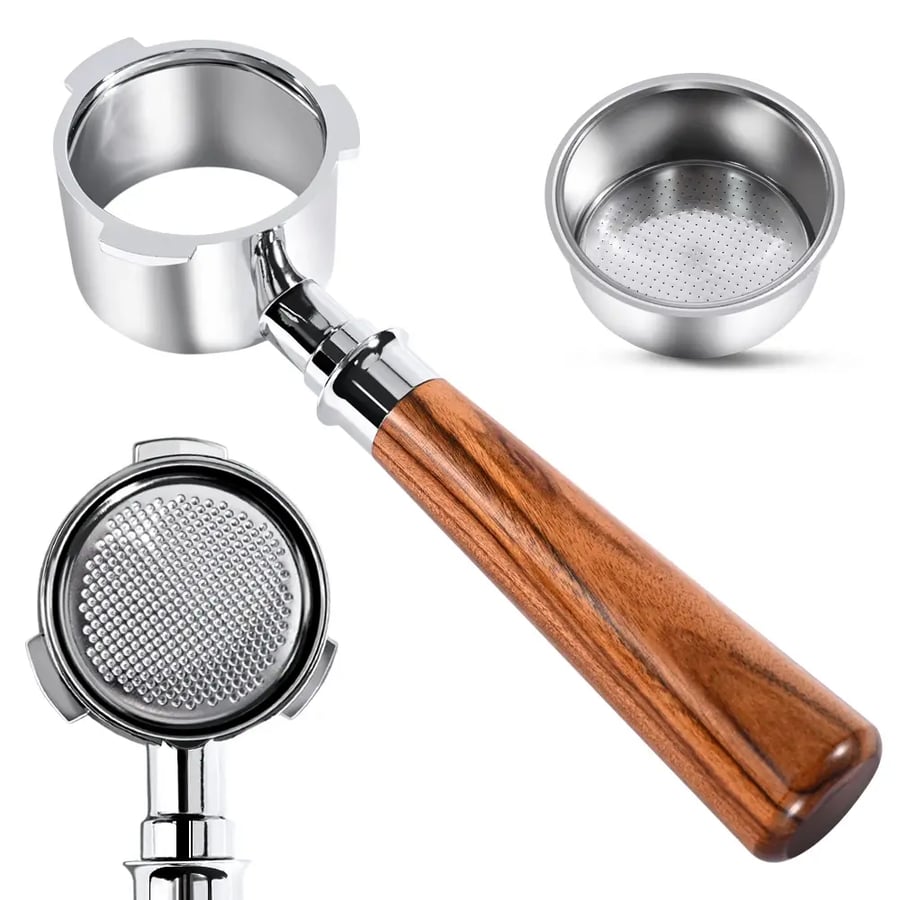 فلتر القهوة بدون قاع مقاس 51 مم مع سلة أكواب لآلة الإسبريسو Homix Hibrew h11 Oster Cecotec Phico Brayer br1101