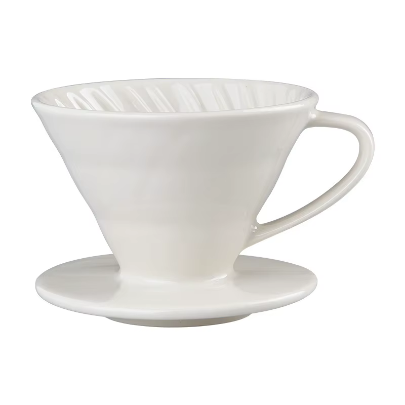 Pour Over Coffee Dripper, Reusable Ceramic Coffee Drip Filter for Home, Office, Cafe, Easy Manual Brew Maker Gift, Size 02
