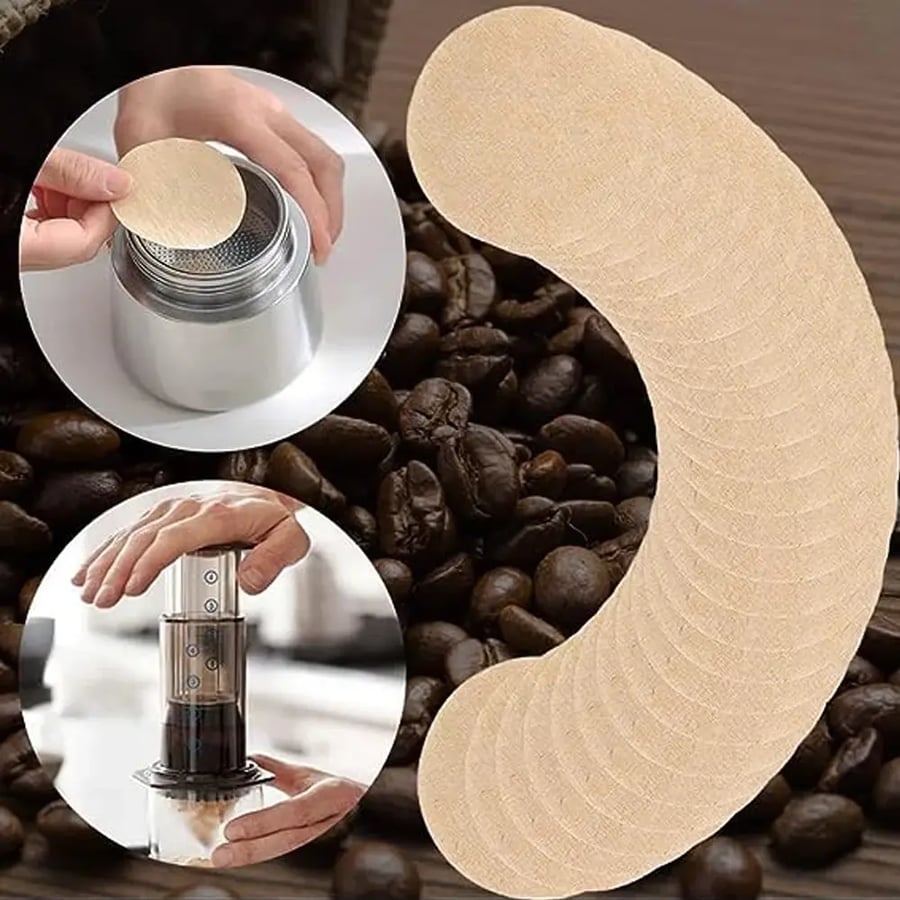 57mm/63mm Disposable Round Replacement Filter Paper Microfilters for Aerobie Aeropress Coffee and Espresso Makers 50/100/200Pcs