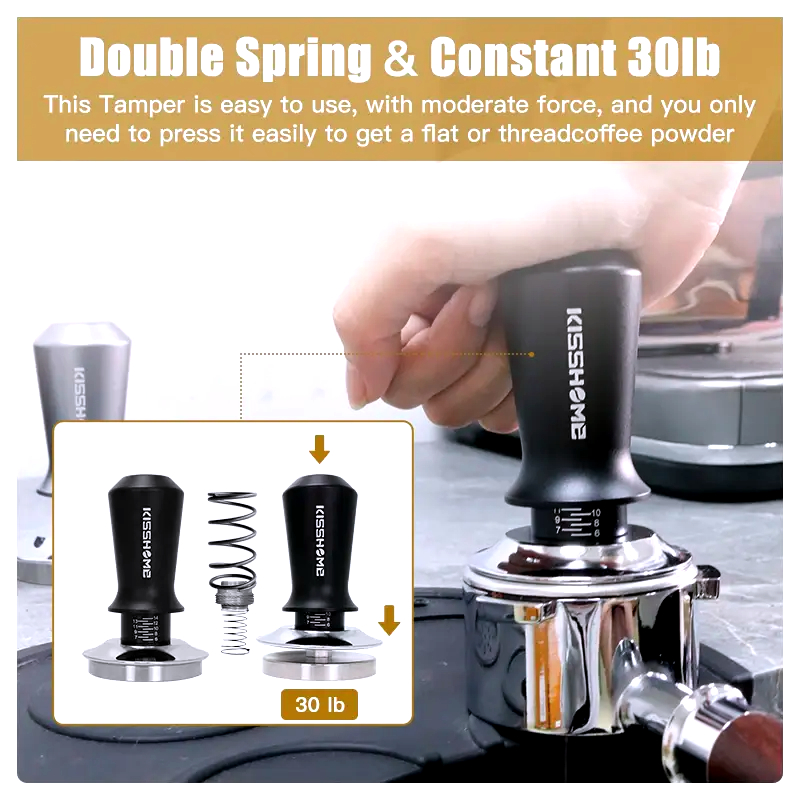 Coffee Tamper Constant Pressure Double Spring 51mm 53mm 58mm Espresso Distributor For Delonghi Breville Accessories Barista Tool