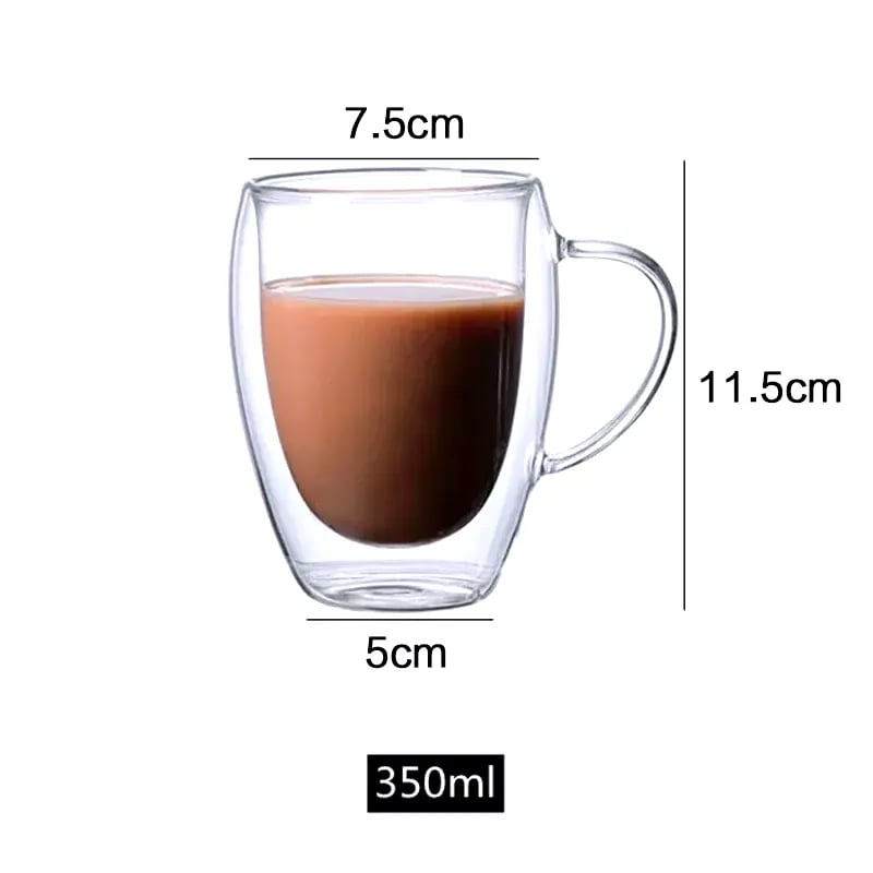 Double Bottom Wall Glass Coffee Cup Whiskey Tea Thermal Heat Resistant Cocktail Vodka Shot Wine Mug Drinkware Tumbler Set