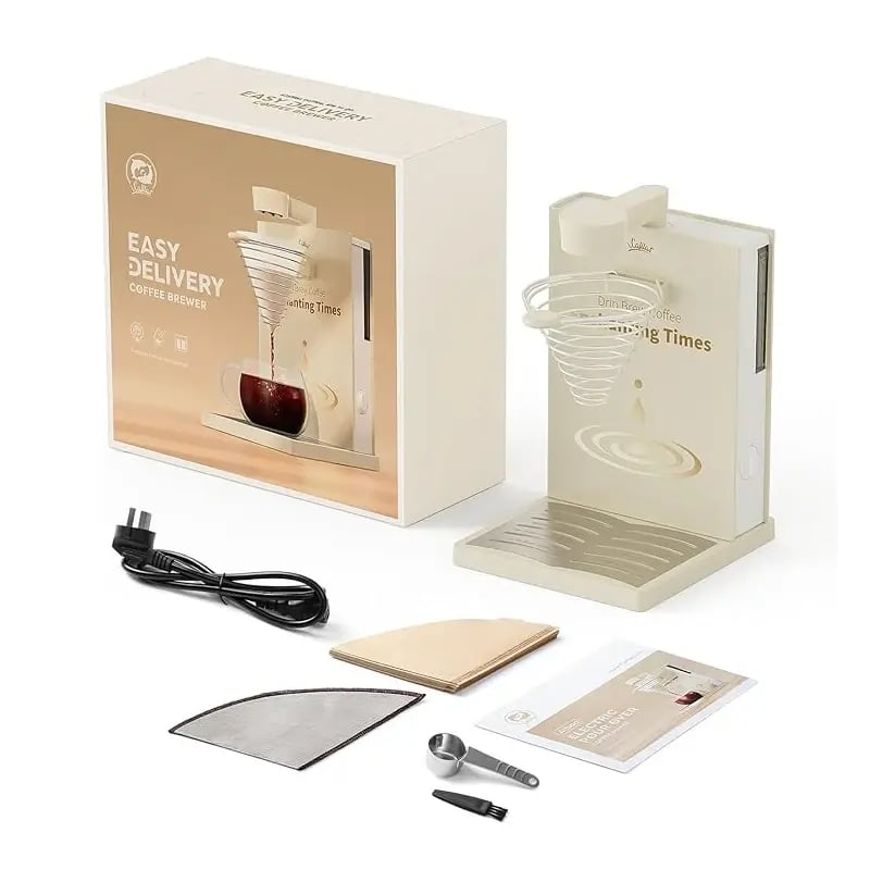 ICafilas Portable Electric Folding Coffee Maker - Automatic Tea Brewing Machine for Home Office - ماكينة قهوة كهربائية محمولة وقابلة للطي من ICafilas - ماكينة تخمير الشاي الأوتوماتيكية للمنزل والمكتب
