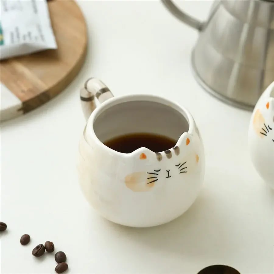 كوب قهوة سيراميك قطة 380 مل