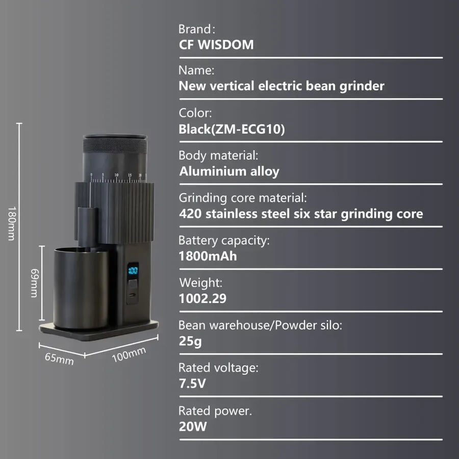 Portable Electric Coffee Grinder, USB Rechargeable Bean Grinder, Burr Grinder for Home Kitchen, Christmas Gift