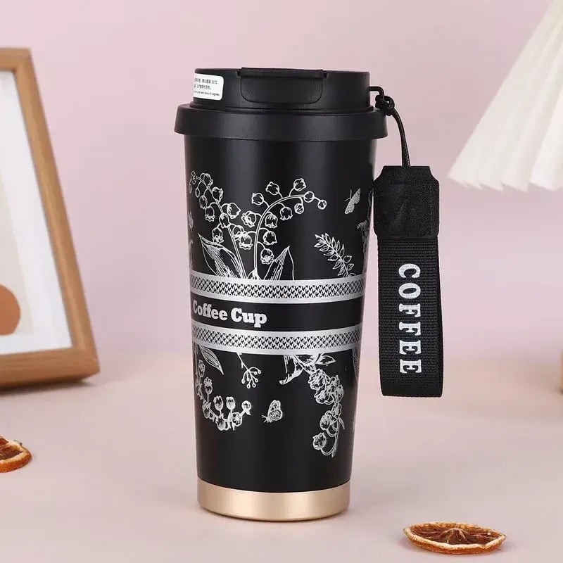 Personalised Thermo Cafe Coffee Mug Car Thermos Mug Stainless Steel Travel Thermo Cup for Tea Water Coffee 530ml