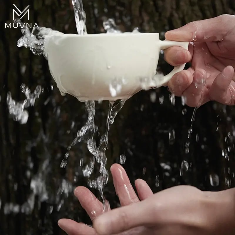 طقم فنجان قهوة سيراميك فاخر مع صحن من MUVNA سعة 280 مل - تصميم أوروبي حديث للكابتشينو، اللاتيه، وفن الباريستا الاحترافي