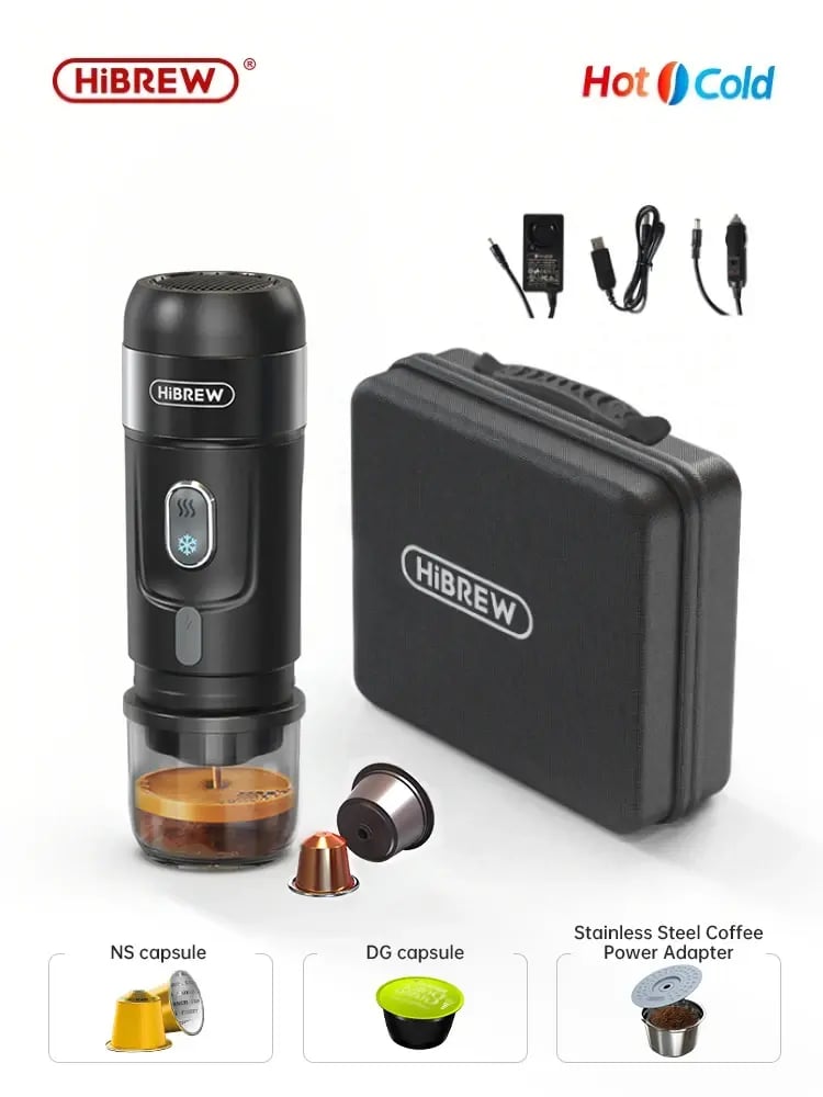 HiBREW 6in1 Hot/Cold Capsule Coffee Machine Multi Espresso Caffettiera Cappuccino Dolce Gusto Nespresso Powder H1B