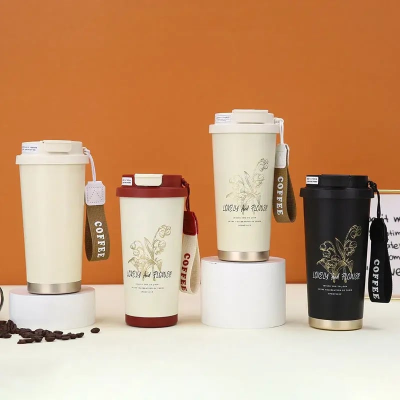 Personalised Thermo Cafe Coffee Mug Car Thermos Mug Stainless Steel Travel Thermo Cup for Tea Water Coffee 530ml