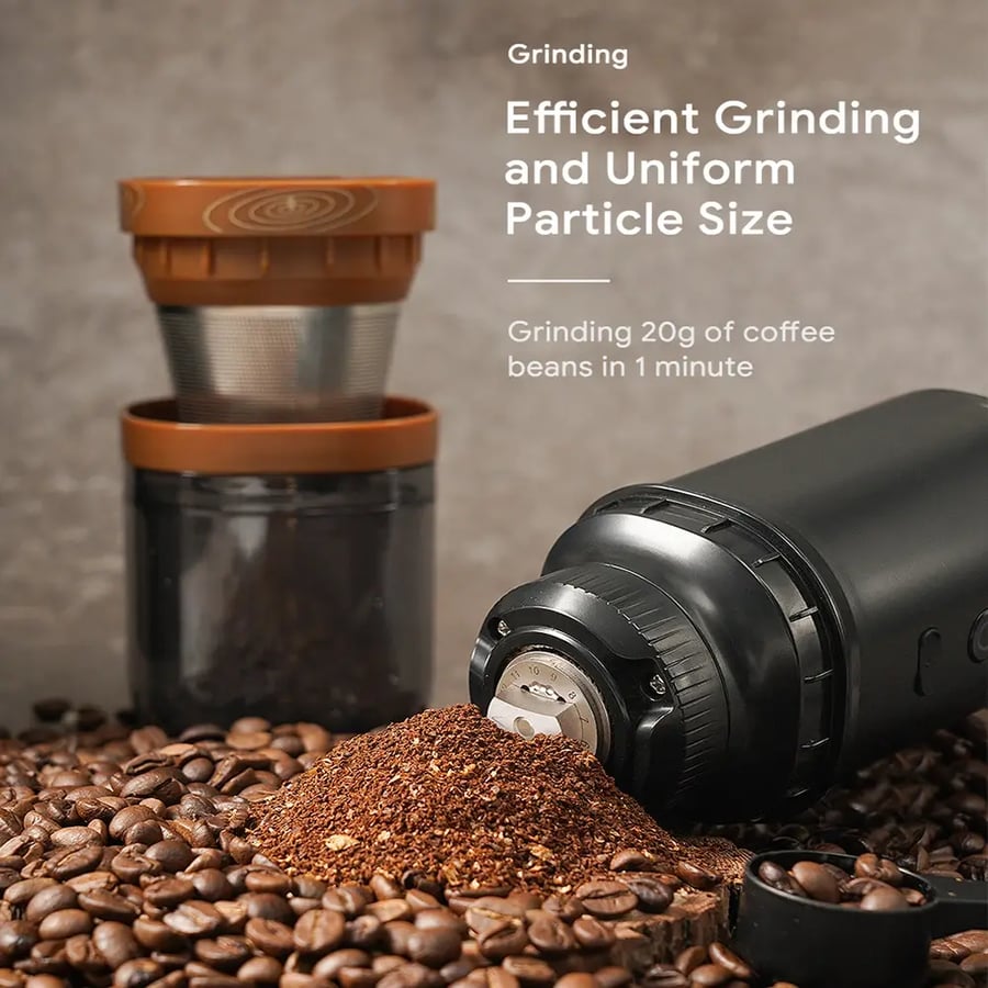 icafilas Multifunction Portable Coffee Dripper Maker Mini Camping Travel Bean Mill Electric Coffee Grinder Stainless Steel Grind