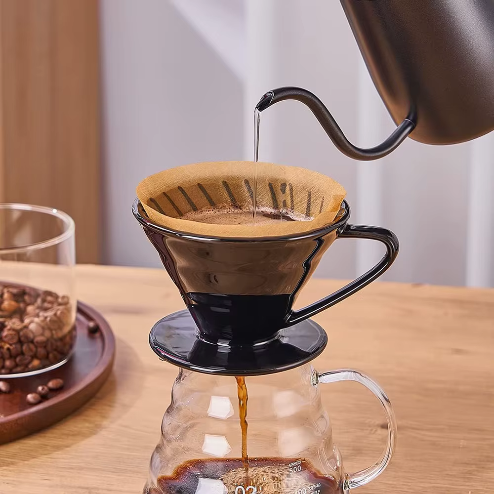 Pour Over Coffee Dripper, Reusable Ceramic Coffee Drip Filter for Home, Office, Cafe, Easy Manual Brew Maker Gift, Size 02