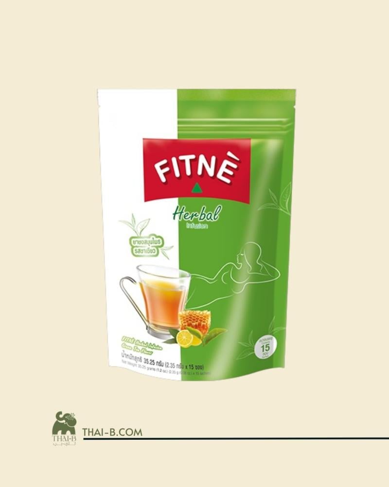 شاي عشبي بنكهة الشاي الأخضر والعسل والليمون من فيتنيه (15 ظرف) | FITNÉ Herbal Infusion – Green Tea
