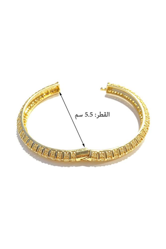 سوار نسائي مطلي بالذهب عيار 24 قيراط، سوار مفرغ على شكل نجمة، مجوهرات نسائية أنيقة بتصميم كلاسيكي.