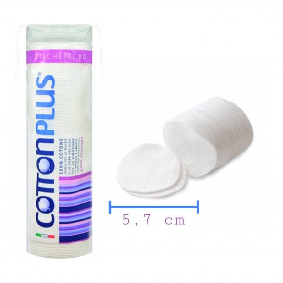 قطن تجميل ايطالي دائري 80حبة Cotton Plus