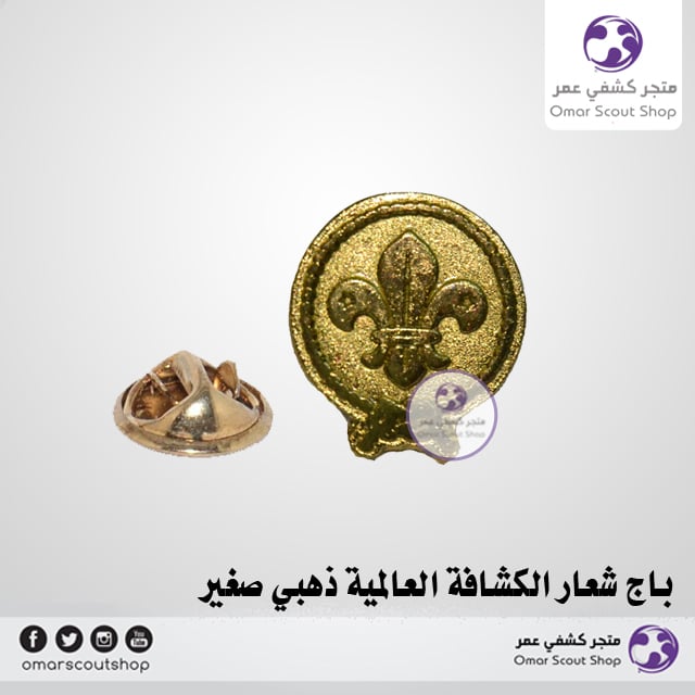 باج الكشافة العالمية بالشعار القديم ذهبي صغير