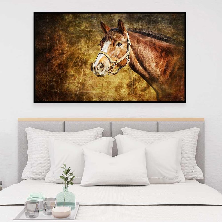 لوحات جداربة بتصميم مودرن -لوحات خيل - تحفة دارك للوحات الجدارية