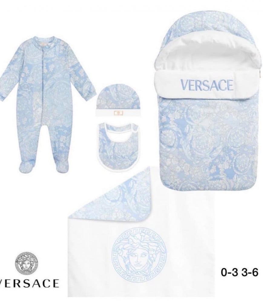 Blue Versace newborn set