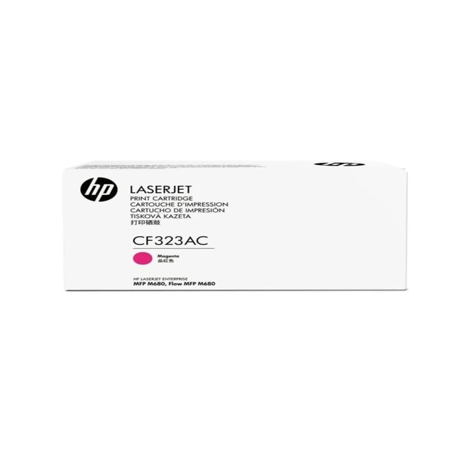 HP red laser printer ink, model CF323AC