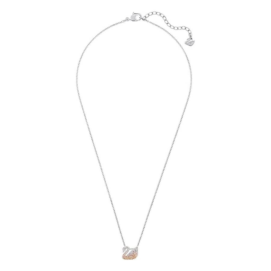 قلادة سواروفسكي Iconic Swan بحلية متدلية متعددة الألوان، طلاء روديوم