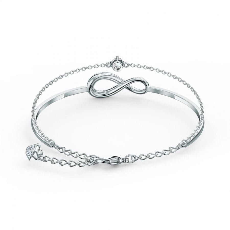 اسوارة Swarovski Inifinity لون أبيض طلاء روديوم