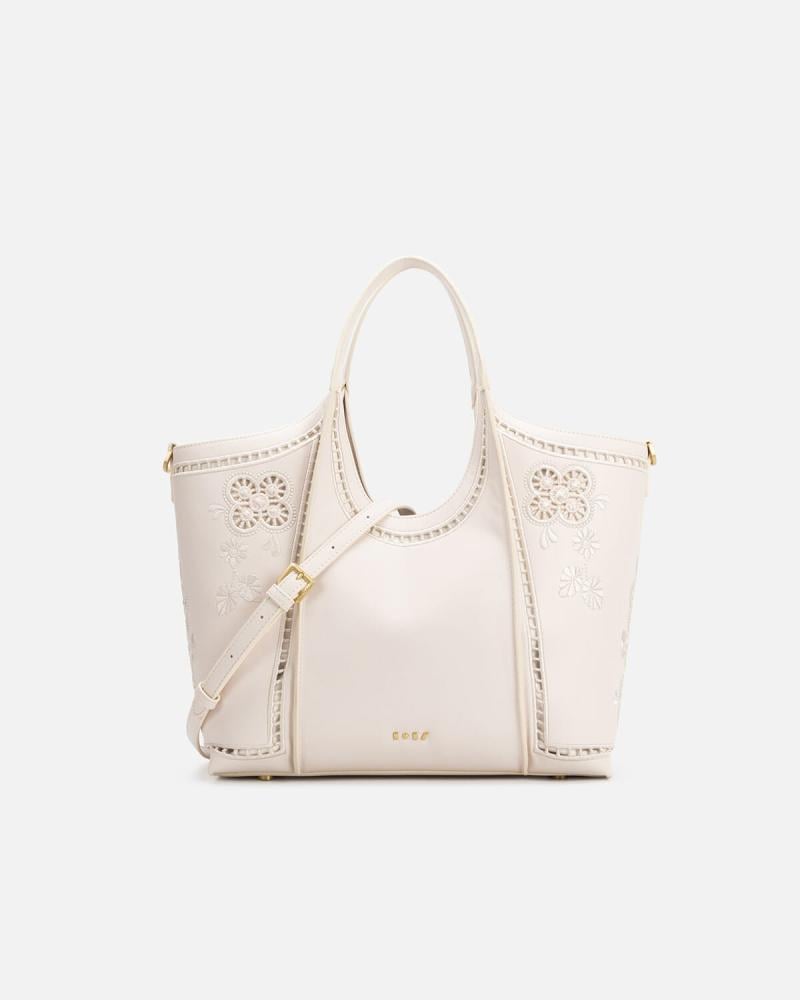 Women's classic bag in beige white