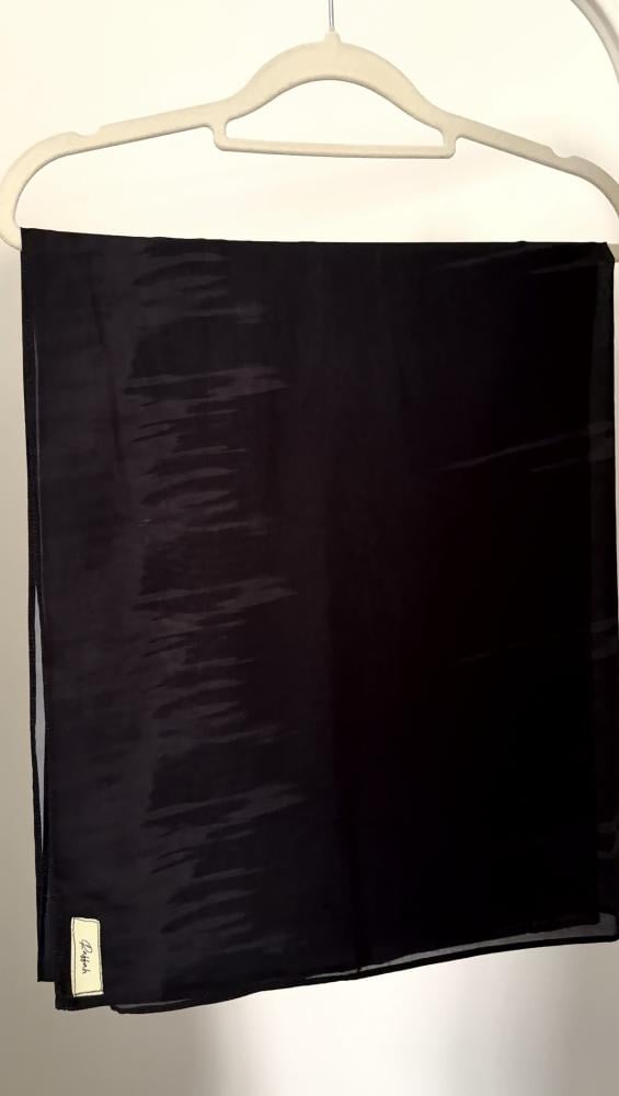 Gray and black silk chiffon