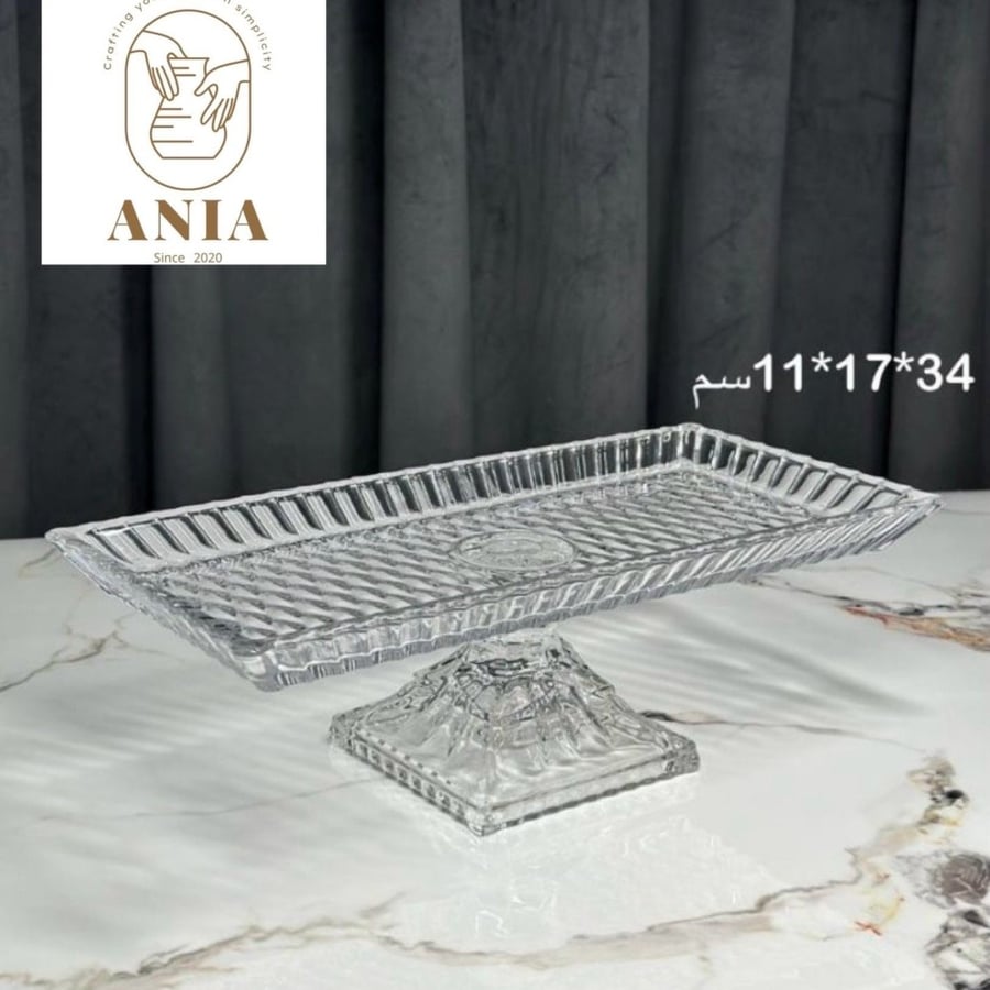 Luxury rectangular glass serving tray